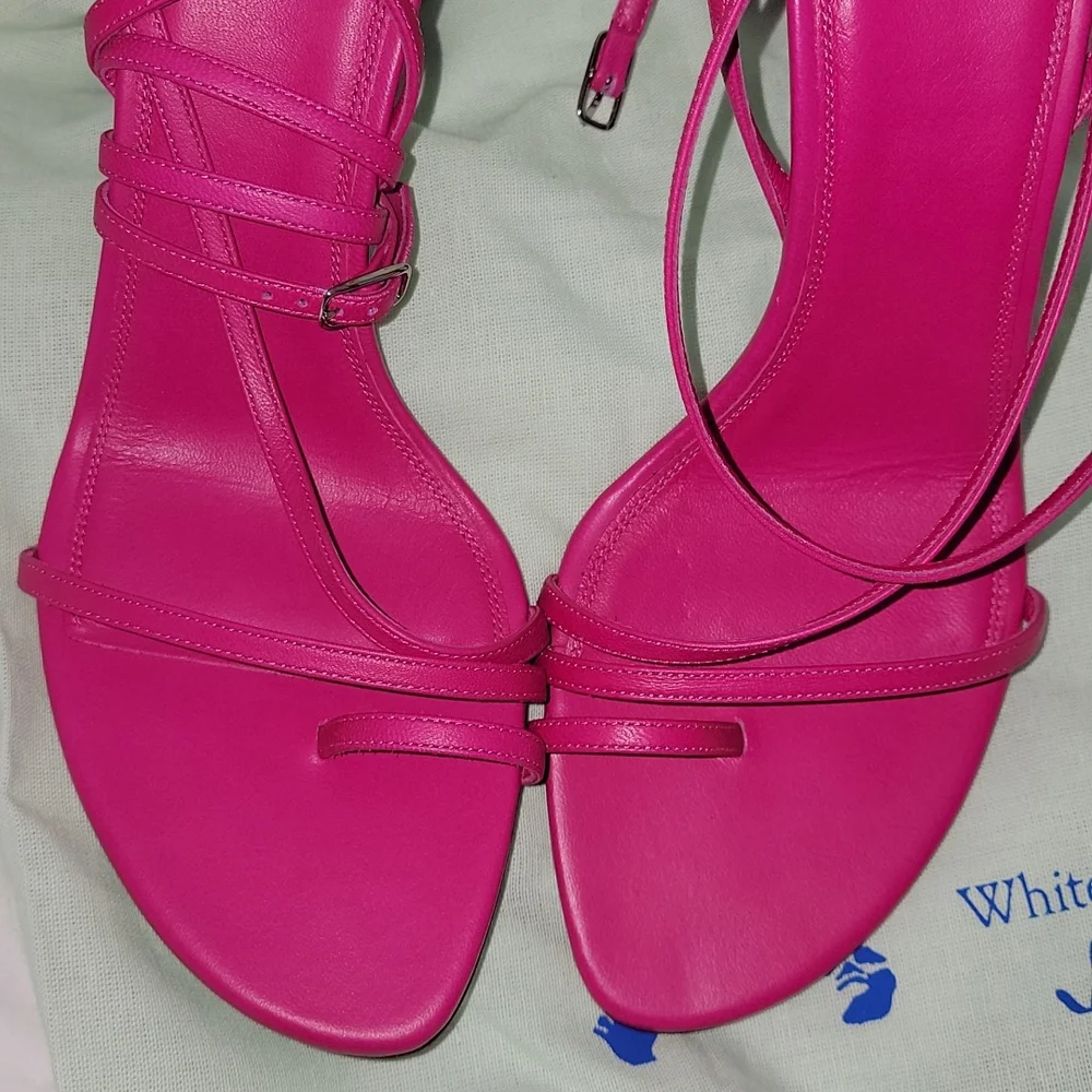 Brand New Off-White Fuchsia Sandals Size 39 - Picture 3 of 5
